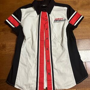 Women Button Harley Davidson Top